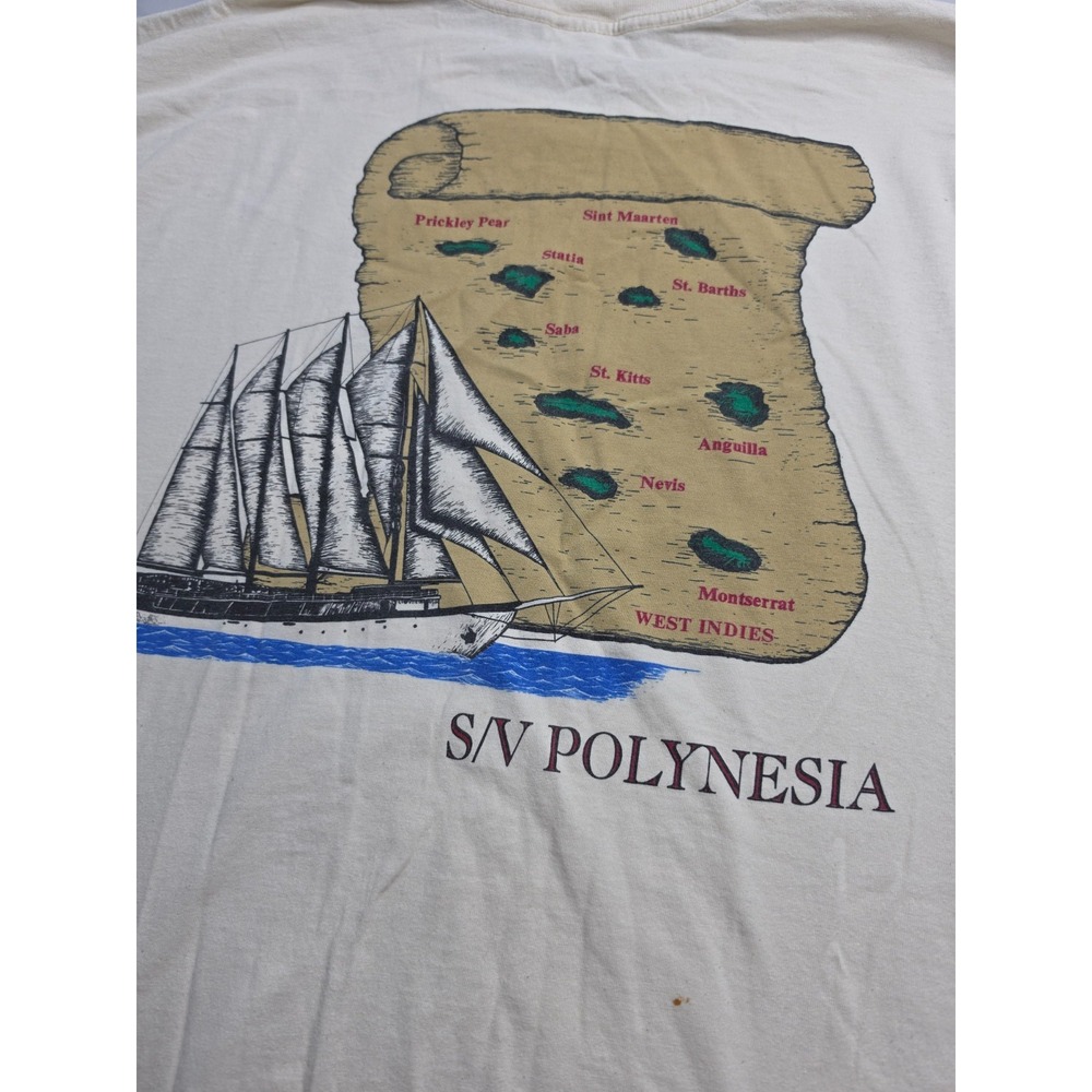 Vintage Joy Athletic T-Shirt Mens 2XL Beige Graphic Print 100% Cotton Streetwear - Picture 9 of 9